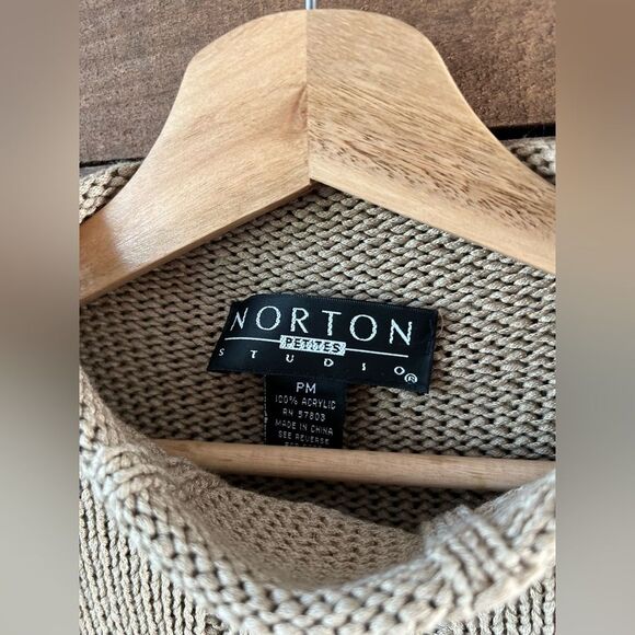 Vintage 90s Norton Studio Mock Neck Knit Sweater Top – Tagged Petite Medium - Picture 9 of 10